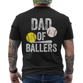 Dad Of Ballers Baseball Mens Back Print T-shirt | Mazezy