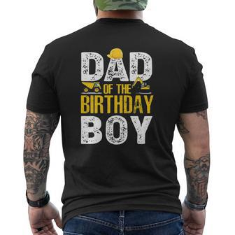 Dad Of The Bday Boy Construction Bday Party Hat Men Mens Back Print T-shirt | Mazezy DE