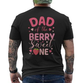 Dad Of The Berry Sweet One Strawberry First Birthday Men's T-shirt Back Print - Monsterry