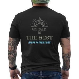 My Dad Is The Best Happy Father's Day Sun Vintage Mens Back Print T-shirt | Mazezy