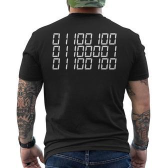 Dad In Binary Code Computer Father's Day Men's T-shirt Back Print - Monsterry DE