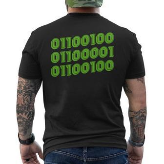 Dad In Binary Code Computer Father's Day Men's T-shirt Back Print - Monsterry