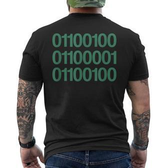 Dad In Binary Code Father's Day Green Men's T-shirt Back Print - Monsterry UK