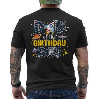 Dad Of The Birthday Boy 2Nd Outer Space Outfit Family Party Men's T-shirt Back Print - Monsterry AU