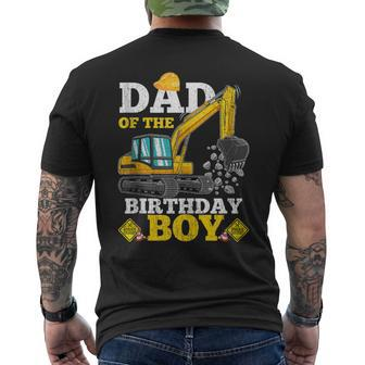 Dad Of The Birthday Boy Construction Birthday Excavator Men's T-shirt Back Print - Monsterry DE