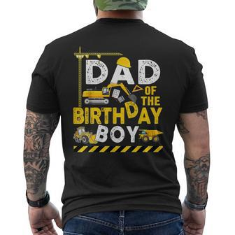 Dad Of The Birthday Boy Construction Worker Bday Party Men's T-shirt Back Print - Monsterry