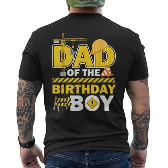 Dad Of The Birthday Boy Construction Worker Family Party Gif Men's T-shirt Back Print - Monsterry UK