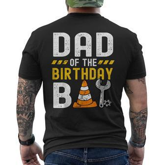 Dad Of The Birthday Boy Construction Worker Birthday Party Men's T-shirt Back Print - Monsterry