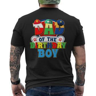 Dad Of The Birthday Boy Dog Paw Family Matching Men's T-shirt Back Print - Thegiftio UK