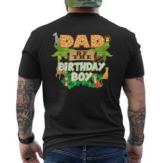 Dad Of The Birthday Boy Jungle Animals Safari Zoo Theme Men's T-shirt Back Print - Monsterry