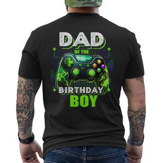 Dad Of The Birthday Boy Matching Video Game Birthday Party Men's T-shirt Back Print - Monsterry UK