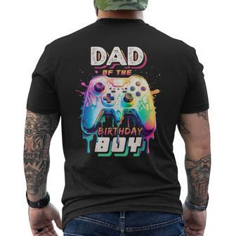 Dad Of The Birthday Boy Matching Video Game Birthday Party Men's T-shirt Back Print - Seseable
