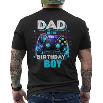 Dad Of The Birthday Boy Matching Video Game Birthday Party Men's T-shirt Back Print - Seseable