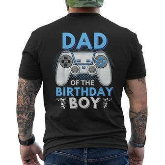 Dad Of The Birthday Boy Matching Video Gamer Birthday Men's T-shirt Back Print - Thegiftio UK