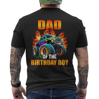Dad Of The Birthday Boy Monster Truck Birthday Party Men's T-shirt Back Print | Mazezy