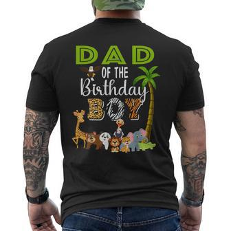 Dad Of The Birthday Boy Wild Zoo Theme Safari Party Men's T-shirt Back Print - Thegiftio
