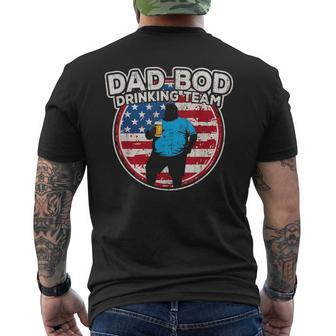 Dad Bod Drinking Team Vintage Us Flag Father's Day Men's T-shirt Back Print - Thegiftio UK