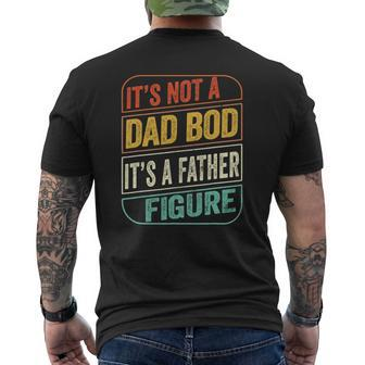 Dad Bod Father Figure Dad Joke Father's Day Mens Back Print T-shirt | Mazezy