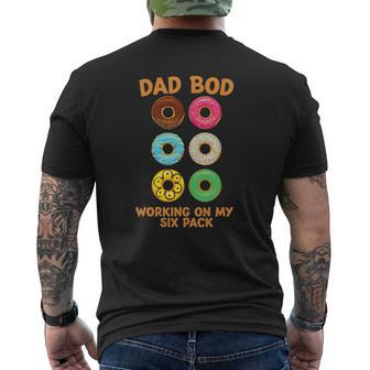 Dad Bod Working On My Six Pack Donut Father's Day Mens Back Print T-shirt | Mazezy