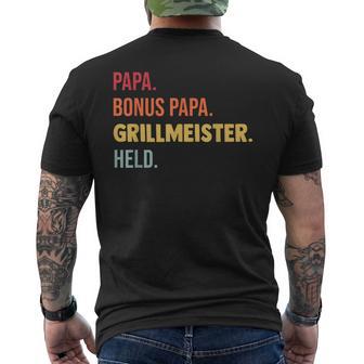 Dad Bonus Papa Grillmeister Bonus Papa Griller S T-Shirt mit Rückendruck - Geschenkecke