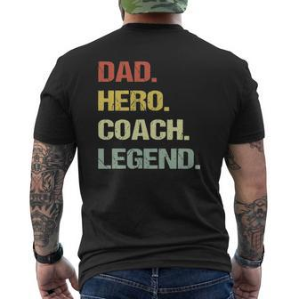 Dad Coach Hero Legend Vintage Retro Mens Back Print T-shirt | Mazezy