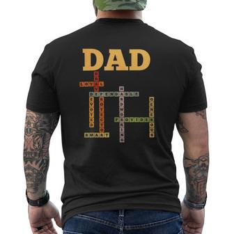 Dad Crossword Puzzle Father's Day Love Word Games Saying Mens Back Print T-shirt | Mazezy