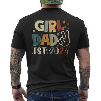 Dad Est 2024 Father And Daughter Happy Father's Day Men's T-shirt Back Print - Seseable