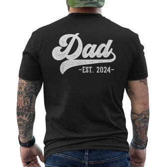 Dad Est 2024 Dad To Be New Dad Men's T-shirt Back Print - Seseable