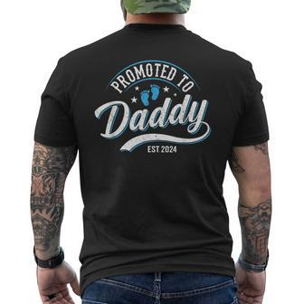 Dad Est 2024 Soon To Be Dad Promoted To Daddy Fathers Day Men's T-shirt Back Print - Monsterry DE