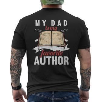 My Dad Is My Favorite Author Children Of Writer Men's T-shirt Back Print - Monsterry