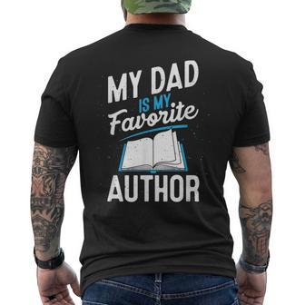 My Dad Is My Favorite Author Outfit Book Writer Men's T-shirt Back Print - Monsterry