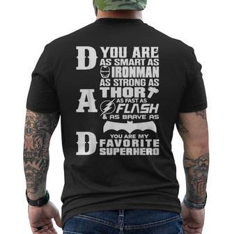 Dad You Are My Favorite Superhero Fathers Day Sayings Men's T-shirt Back Print - Monsterry