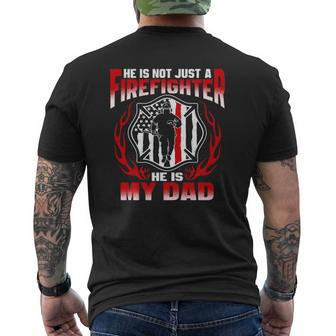 My Dad Is A Firefighter Hero Proud Fire Daughter Mens Back Print T-shirt | Mazezy