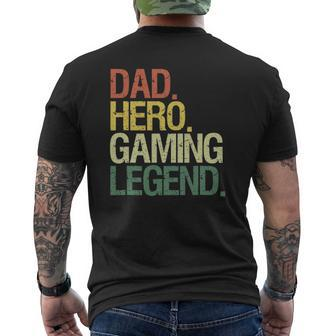 Dad Gamer Dad Hero Gaming Legend Mens Back Print T-shirt | Mazezy