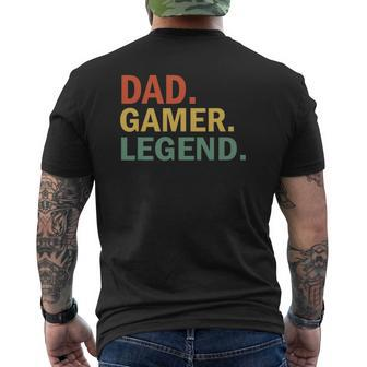 Dad Gamer Legend Fathers Day Gaming Dad Mens Back Print T-shirt | Mazezy