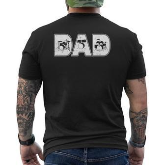 Dad Drummer Dad Drum Mens Back Print T-shirt | Mazezy