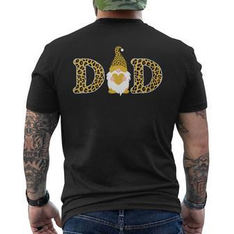 Dad Gnome Heart Gnome Leopard Print Fathers Day Daddy Men's T-shirt Back Print - Thegiftio UK