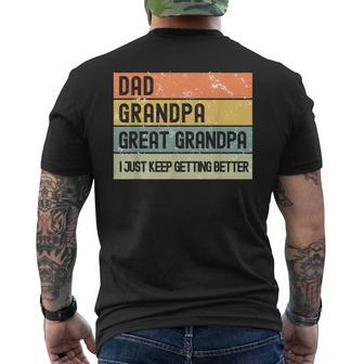Dad Grandpa Great Grandpa Retro Father's Day Men's T-shirt Back Print - Monsterry CA