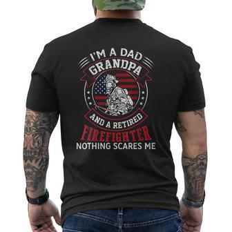 Im Dad Grandpa Retired Firefighter Nothing Scares Me Mens Back Print T-shirt - Thegiftio UK