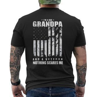 Dad Grandpa Veteran Retro Father's Day Papa Graphic Men's T-shirt Back Print - Thegiftio UK