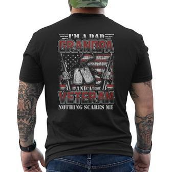 A Dad Grandpa And A Veteran Nothing Scares Me Us Pride Men's T-shirt Back Print - Monsterry DE