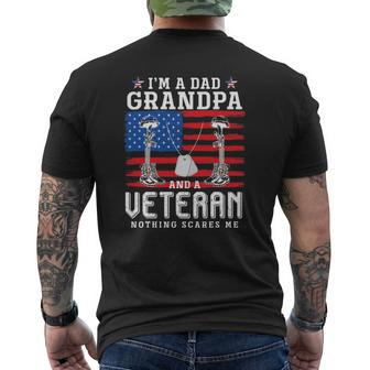 Im A Dad Grandpa And Veteran Nothing Scares Me Veterans Day Mens Back Print T-shirt - Thegiftio