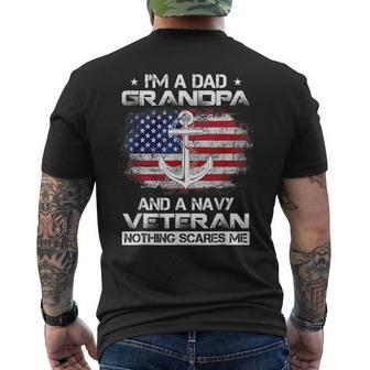 Im Dad Grandpa And A Veteran Nothing Can Scares Me Veterans Men's T-shirt Back Print - Monsterry AU