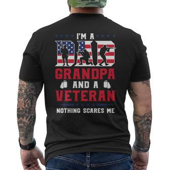 I Am A Dad Grandpa And A Veteran So Nothing Scares Me Mens Back Print T-shirt - Thegiftio UK