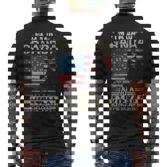 Dad Grandpa Veteran Usa Flag Fathers Day 2024 Veterans Men's T-shirt Back Print - Seseable