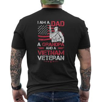 I Am A Dad A Grandpa And A Vietnam Veteran For Grandpas Mens Back Print T-shirt | Mazezy