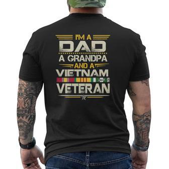 Dad Grandpa Vietnam Veteran Vintage Men's Mens Back Print T-shirt | Mazezy AU