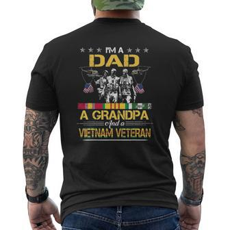Dad Grandpa Vietnam Veteran Vintage Military Men's Mens Back Print T-shirt | Mazezy