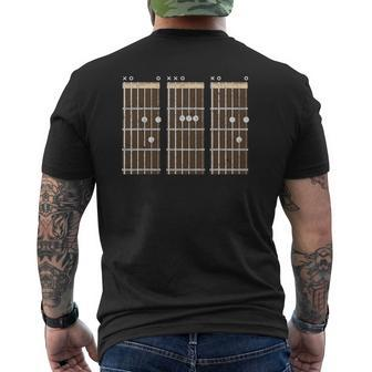 Dad Guitarist Father D A D Chord Guitar Mens Back Print T-shirt | Mazezy
