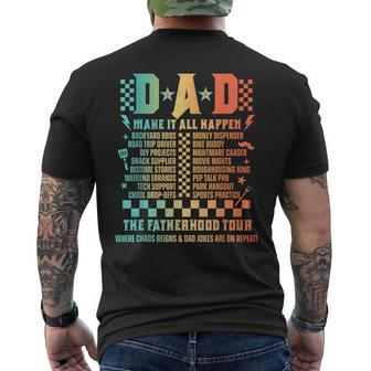 Dad Make It All Happen Dada The Fatherhood Tour Father's Day Men's T-shirt Back Print - Seseable